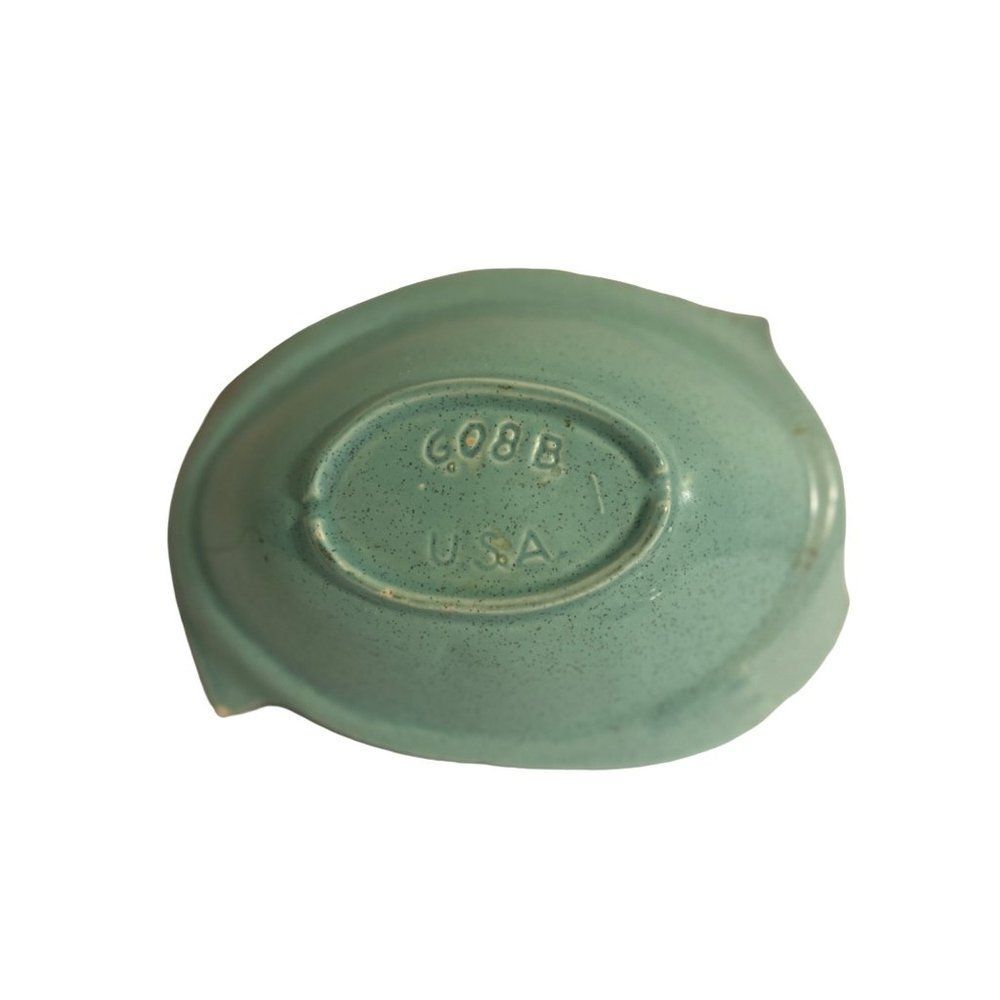 VTG MCM California Originals Made in USA Turquoise Teal Pottery Covered Dish - Picture 5 of 10